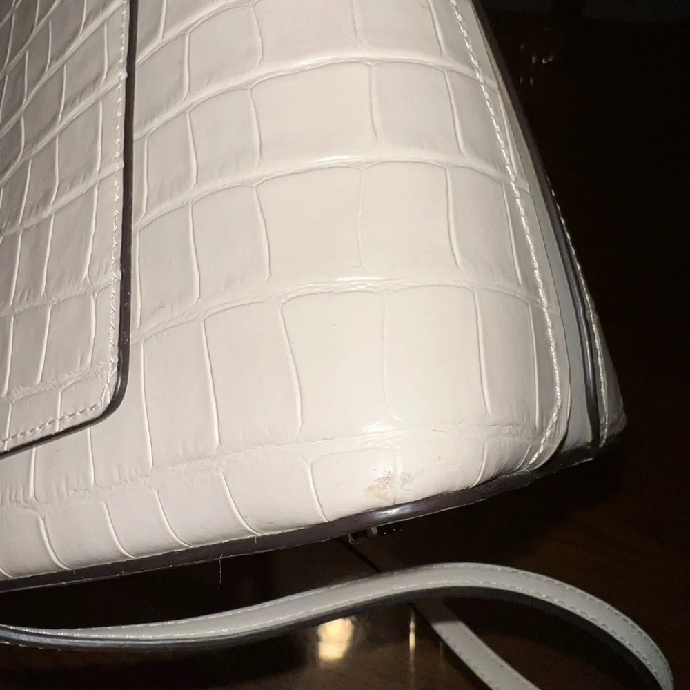 Kate Spade Cream Croc-Embossed Shoulder Bag - Picture 7 of 11